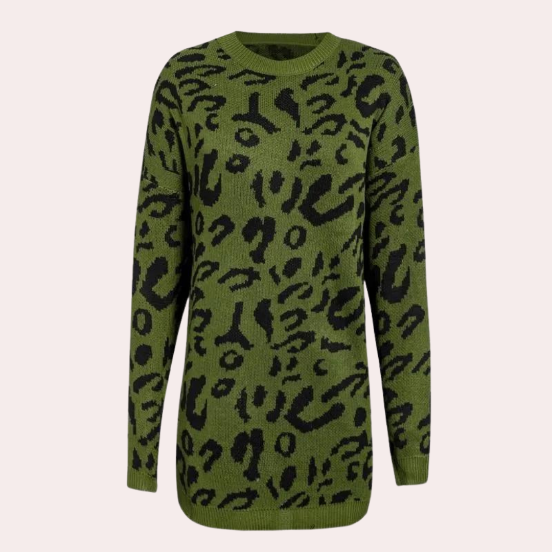 Joska - elegant dametrøje med trendy leopardprint