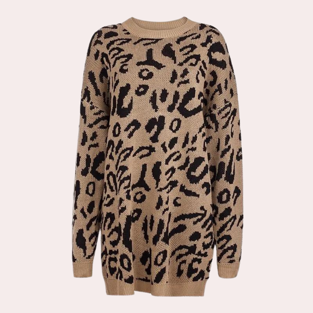 Joska - elegant dametrøje med trendy leopardprint