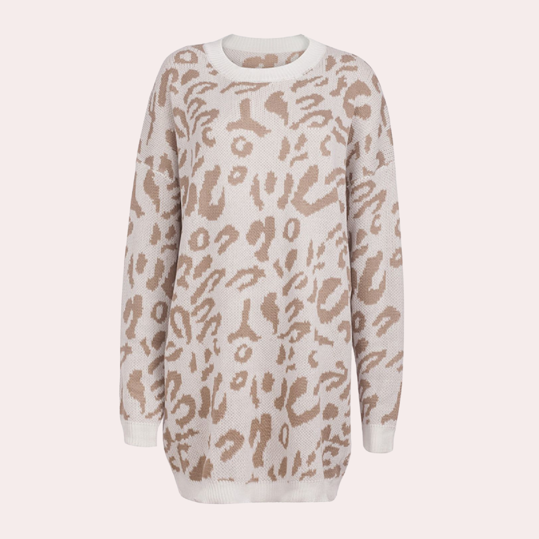 Joska - elegant dametrøje med trendy leopardprint