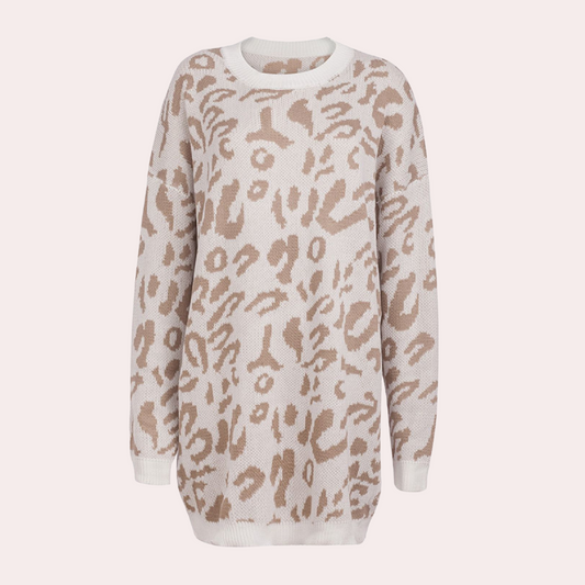 Joska - elegant dametrøje med trendy leopardprint
