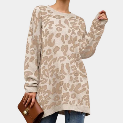 Joska - elegant dametrøje med trendy leopardprint