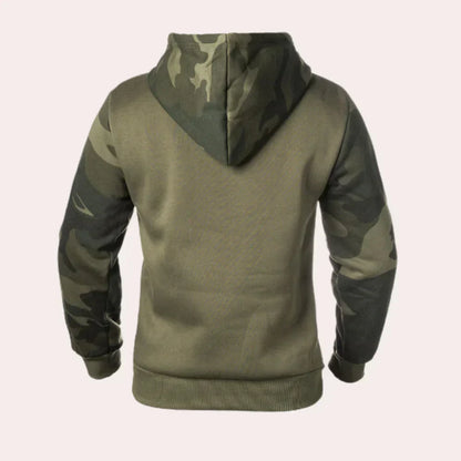Fritz – stilfuld herresweatshirt med hætte og camouflagemønster