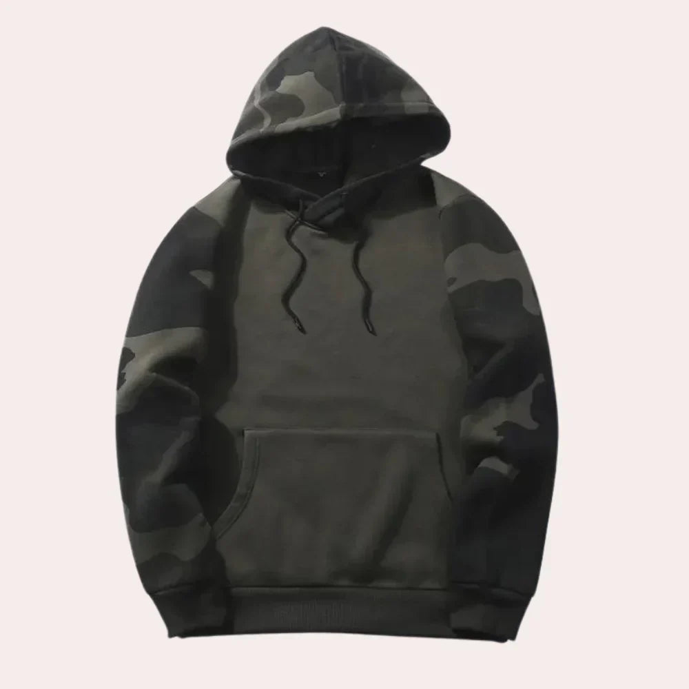 Fritz – stilfuld herresweatshirt med hætte og camouflagemønster