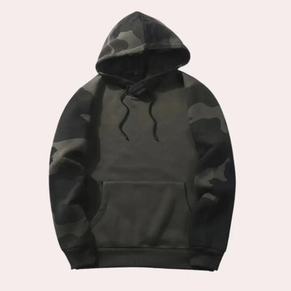 Fritz – stilfuld herresweatshirt med hætte og camouflagemønster