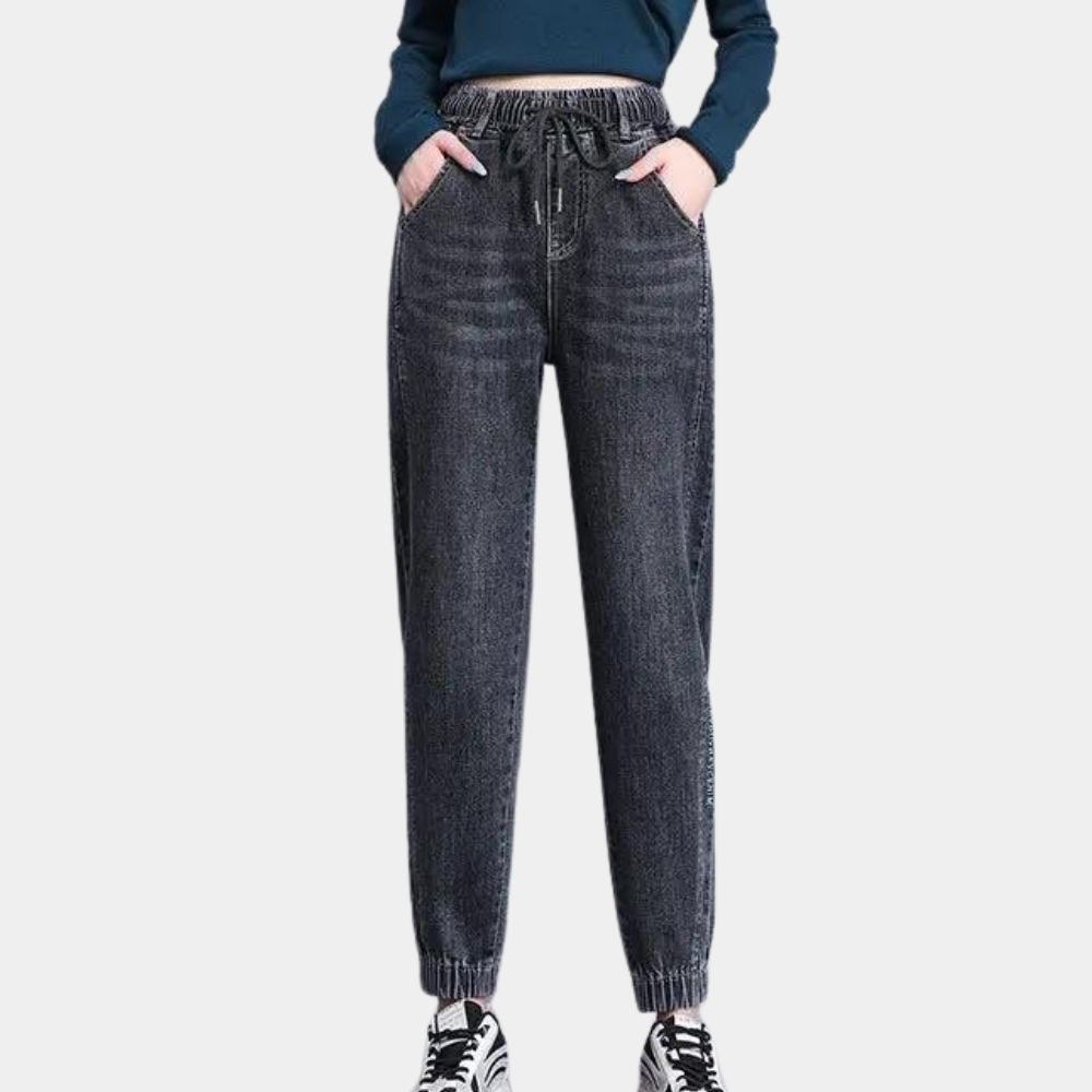 Lucrezia - trendy, afslappede damejeans med justerbar taljesnor for en perfekt pasform