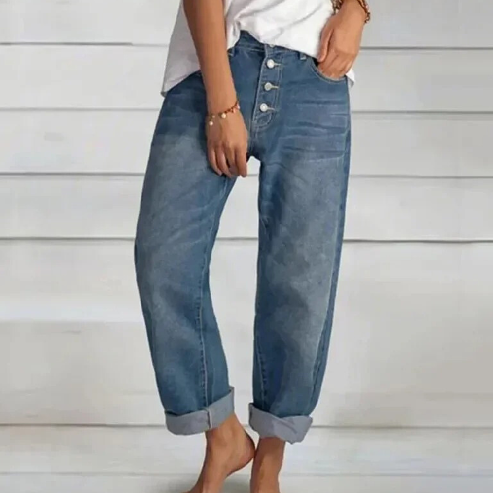 Elegante højtaljede jeans til kvinder - Mihai kollektion