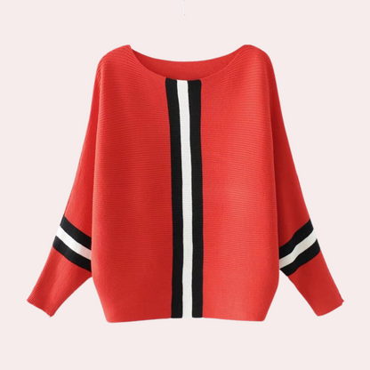 Karine - moderigtig dametrøje med elegante, minimalistiske striber
