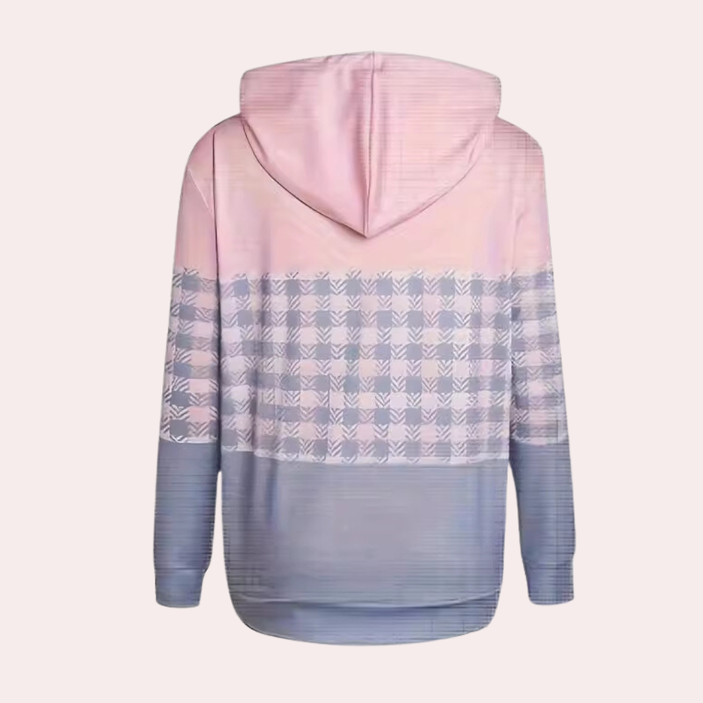 Emmanuelle - moderigtig og behagelig ternet sweatshirt til kvinder
