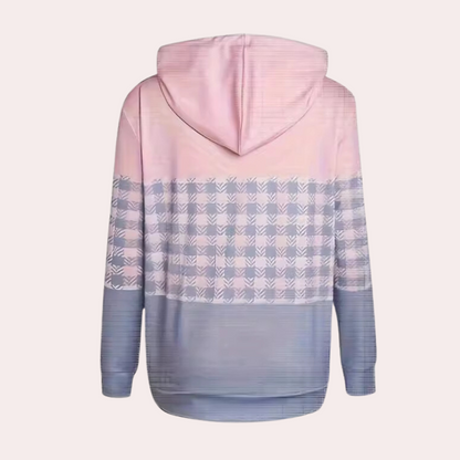 Emmanuelle - moderigtig og behagelig ternet sweatshirt til kvinder
