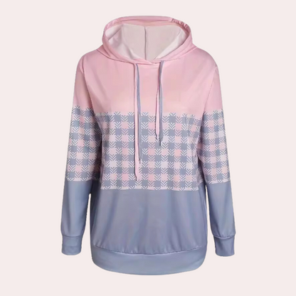 Emmanuelle - moderigtig og behagelig ternet sweatshirt til kvinder