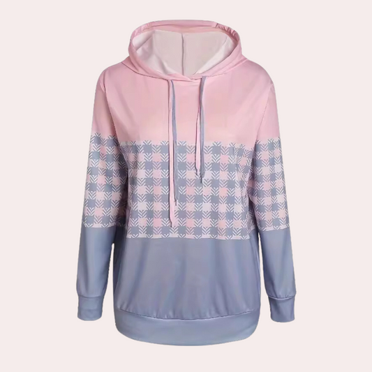Emmanuelle - moderigtig og behagelig ternet sweatshirt til kvinder