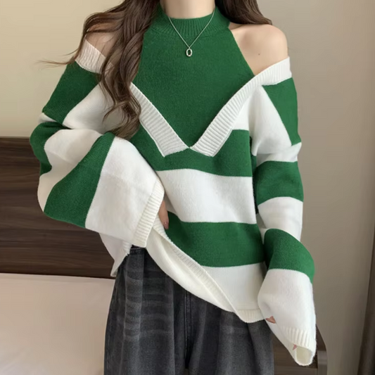 Portia - elegant kold-skulder sweater til kvinder