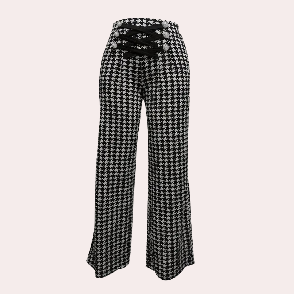 Zahara - stilfulde houndstooth bukser til kvinder med et tidløst design
