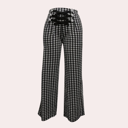 Zahara - stilfulde houndstooth bukser til kvinder med et tidløst design