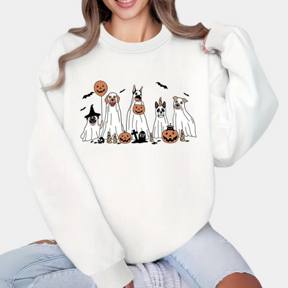 Margaret - stilfuld halloween sweater til kvinder med sødt hundeprint