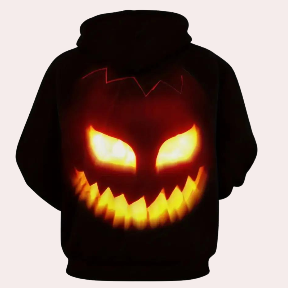 Marton - trendy hættetrøje til mænd med stilfuldt Halloween græskar print