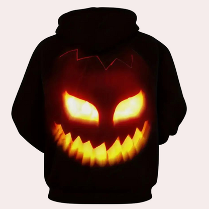 Marton - trendy hættetrøje til mænd med stilfuldt Halloween græskar print