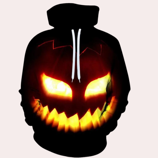 Marton - trendy hættetrøje til mænd med stilfuldt Halloween græskar print