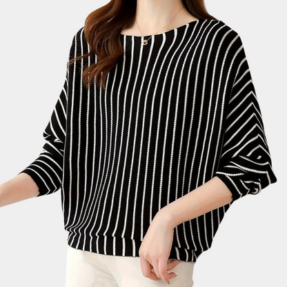 Szonja - trendy stribet dametrøje til den elegante kvinde