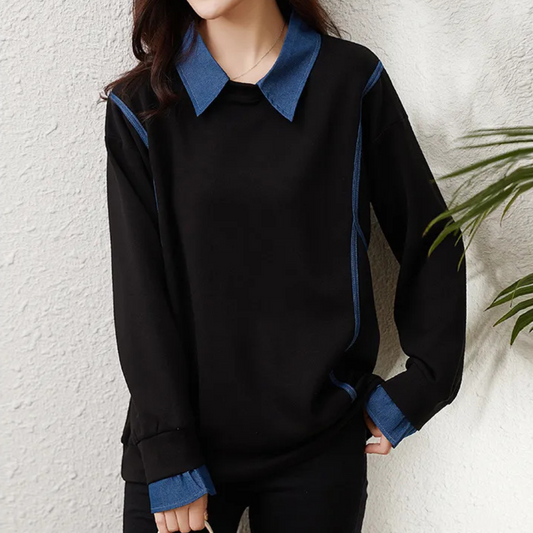 Katerina - stilfuld damesweatshirt med elegant krave
