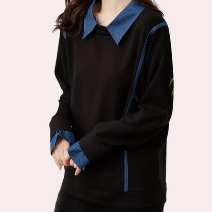 Katerina - stilfuld damesweatshirt med elegant krave