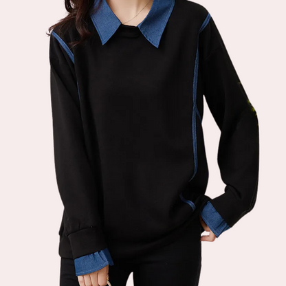 Katerina - stilfuld damesweatshirt med elegant krave