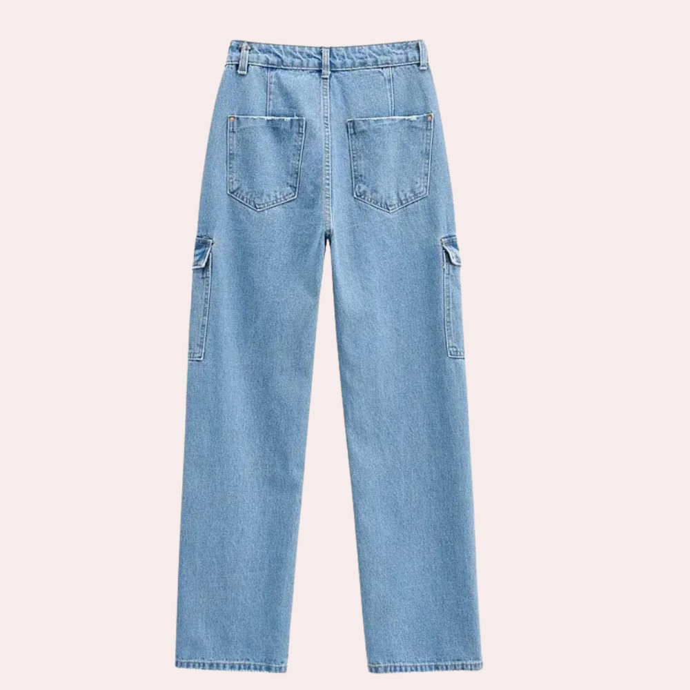Mailani - trendy denim cargobukser til kvinder