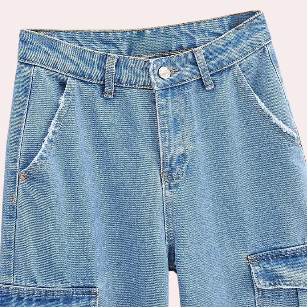 Mailani - trendy denim cargobukser til kvinder