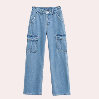 Mailani - trendy denim cargobukser til kvinder