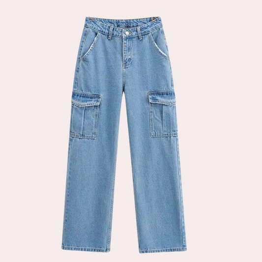 Mailani - trendy denim cargobukser til kvinder