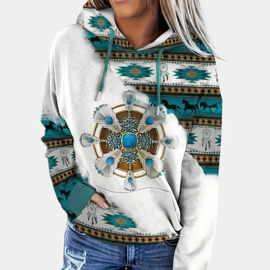 Mea - trendy damesweatshirt med hætte for et kreativt look