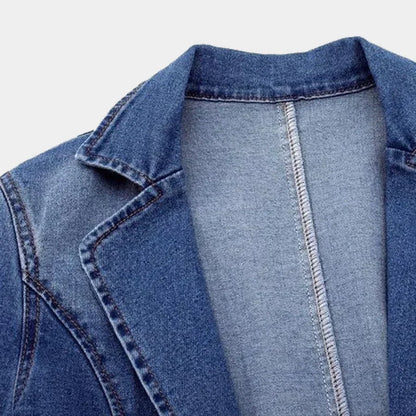 Sidney - slank denimjakke med én knap