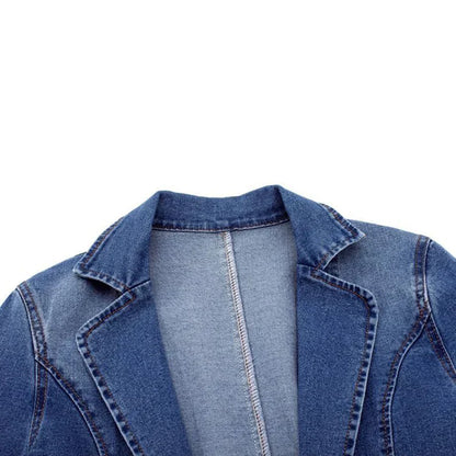 Sidney - slank denimjakke med én knap