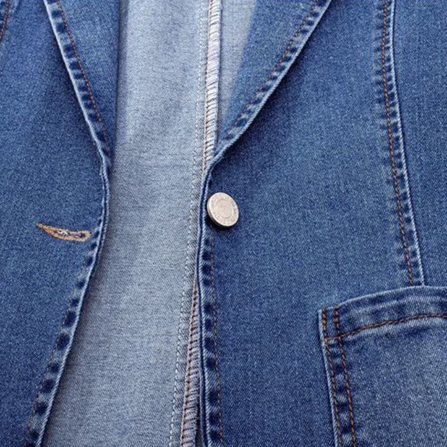 Sidney - slank denimjakke med én knap