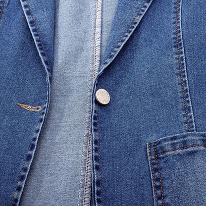 Sidney - slank denimjakke med én knap