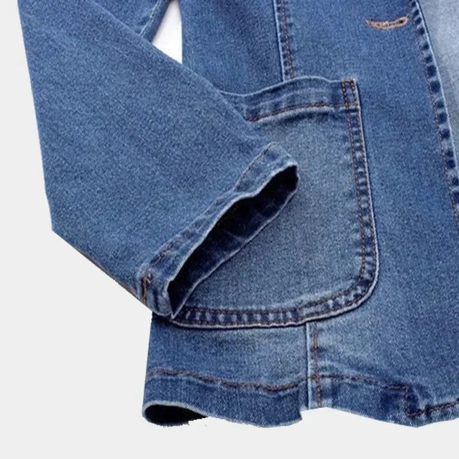 Sidney - slank denimjakke med én knap