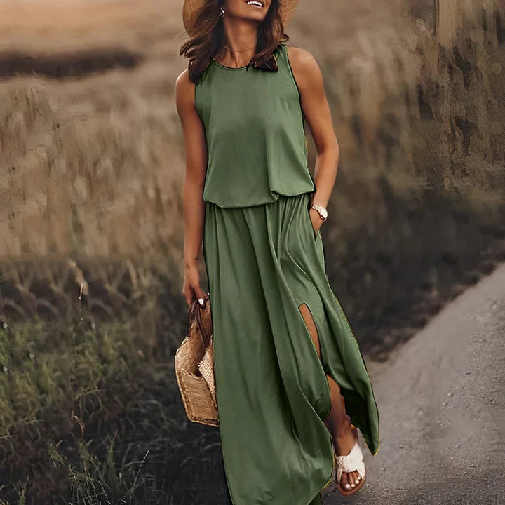 Lyng | elegant farverig damekjole