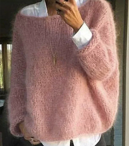 Oversized strikket dametrøje | blødt og hyggeligt