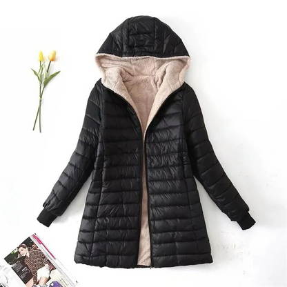 Elysiane lange jas - lichtgewicht damesjack met fleece inleg voor de winter