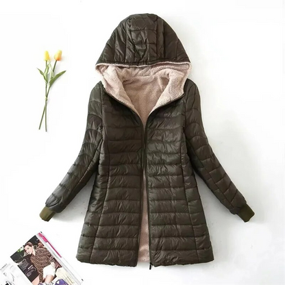 Elysiane lange jas - lichtgewicht damesjack met fleece inleg voor de winter