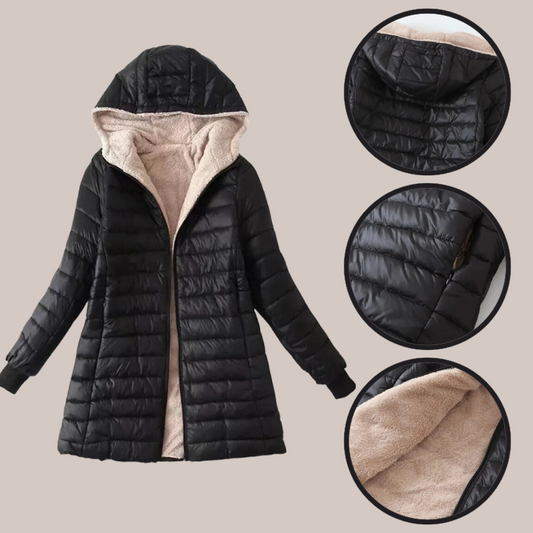 Elysiane lange jas - lichtgewicht damesjack met fleece inleg voor de winter