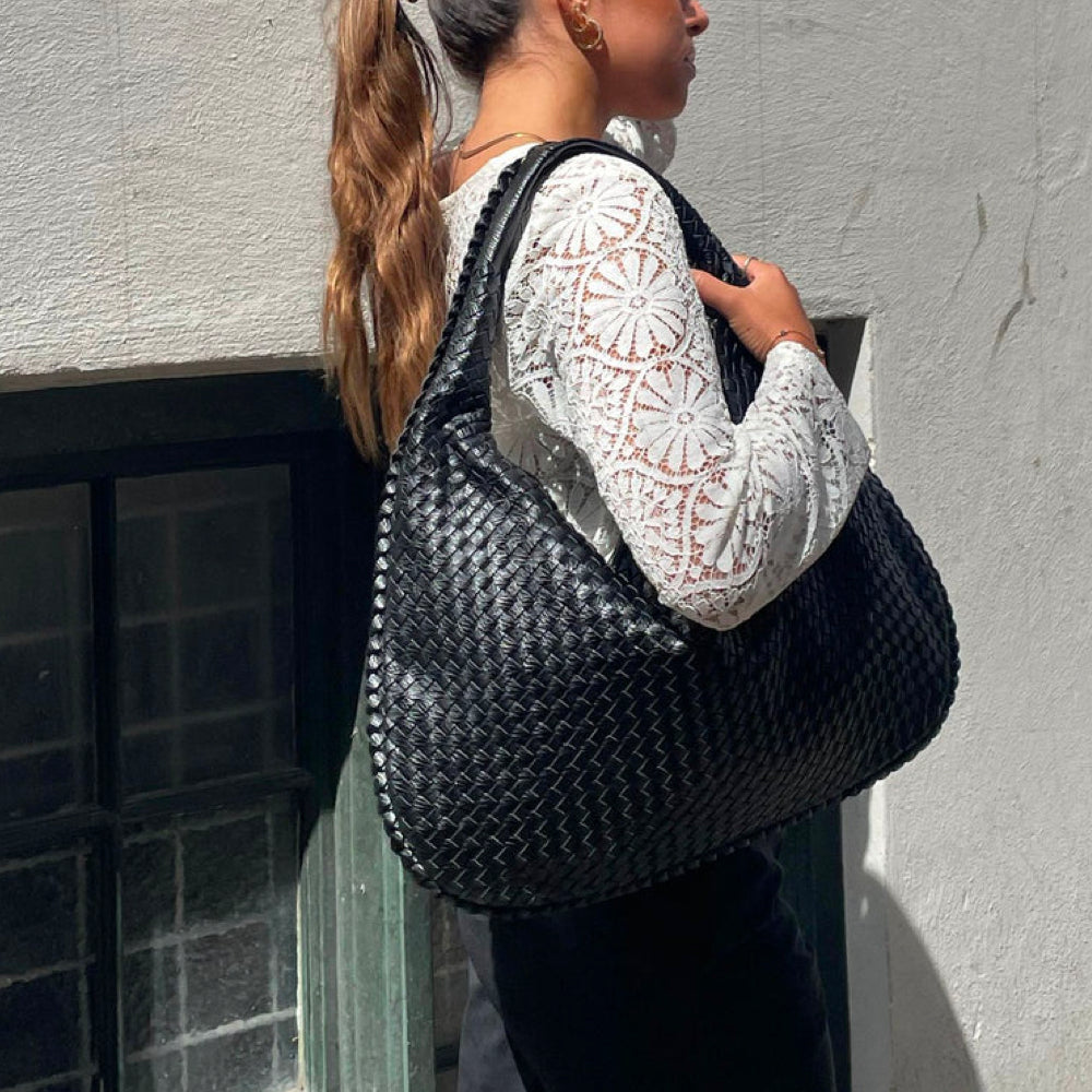 Gewebte Tasche | Groß | Ein Riemen | Umhängetasche | Handtasche-Leyna Moda