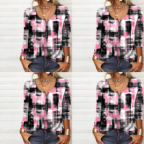 Eva Janssen – pink bluse med moderne print