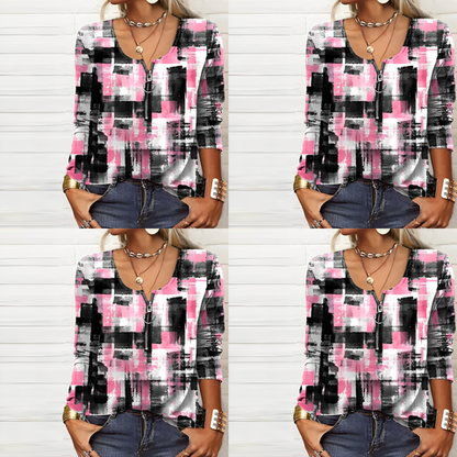 Eva Janssen – pink bluse med moderne print