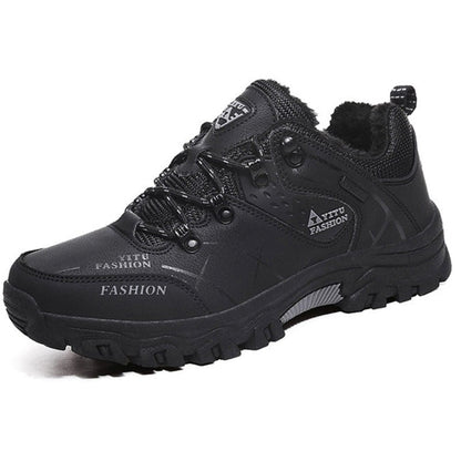 Mænds vinterstøvler, vandtætte lædersneakers