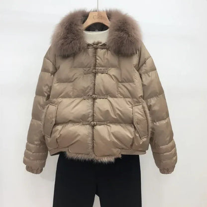 Vintage puff coat - Rosenrød