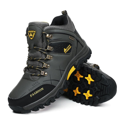 Mænds vinterstøvler, vandtætte lædersneakers
