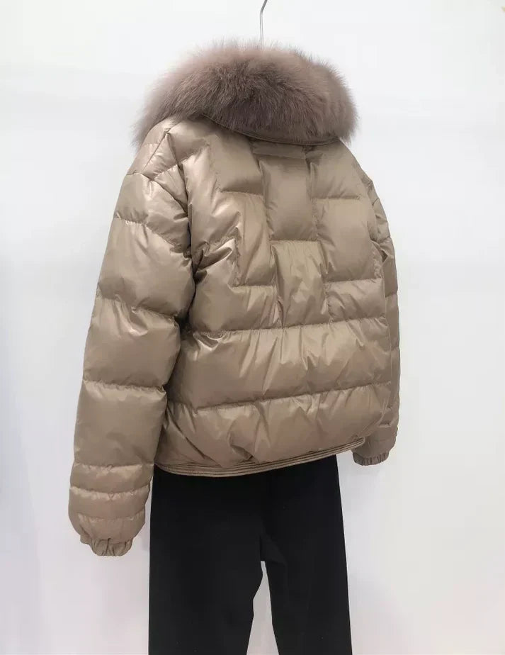 Vintage puff coat - Rosenrød