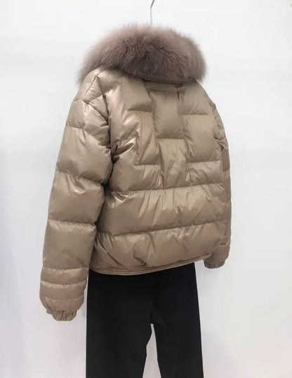 Vintage puff coat - Rosenrød