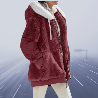 Oversized teddyjakke til kvinder | hyggeligt og varmt | vinterfrakke